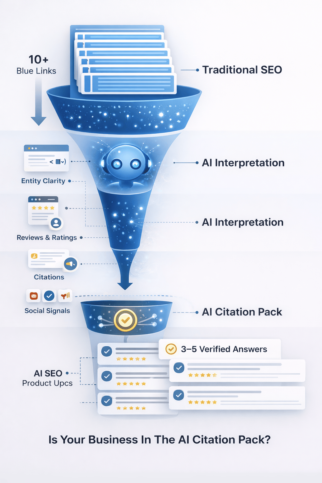 Traditional SEO vs AI SEO funnel